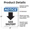 Signmission Gas Shutoff (Down Arrow) Sign With Symbol, 3.5 in W x Rectangle, Vinyl Decal OS-2PACK-NS-D-35-V-13023 - alternate 3